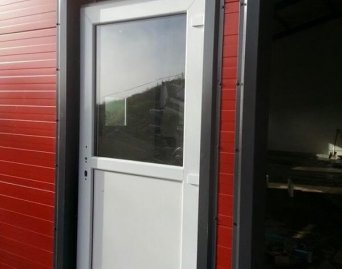 PVC door glass white entry 
