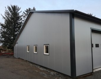 Steel shed roof covering multilayer roof and wall panel with wool filling 