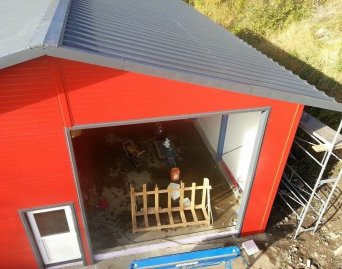 Segment garage door opened up vertically 